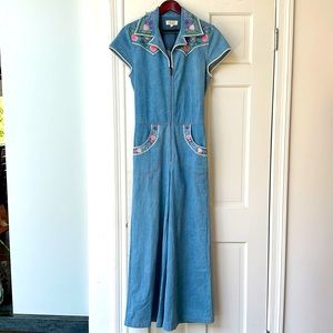 Chasing Unicorns Blue Jumpsuit with Pink Accents